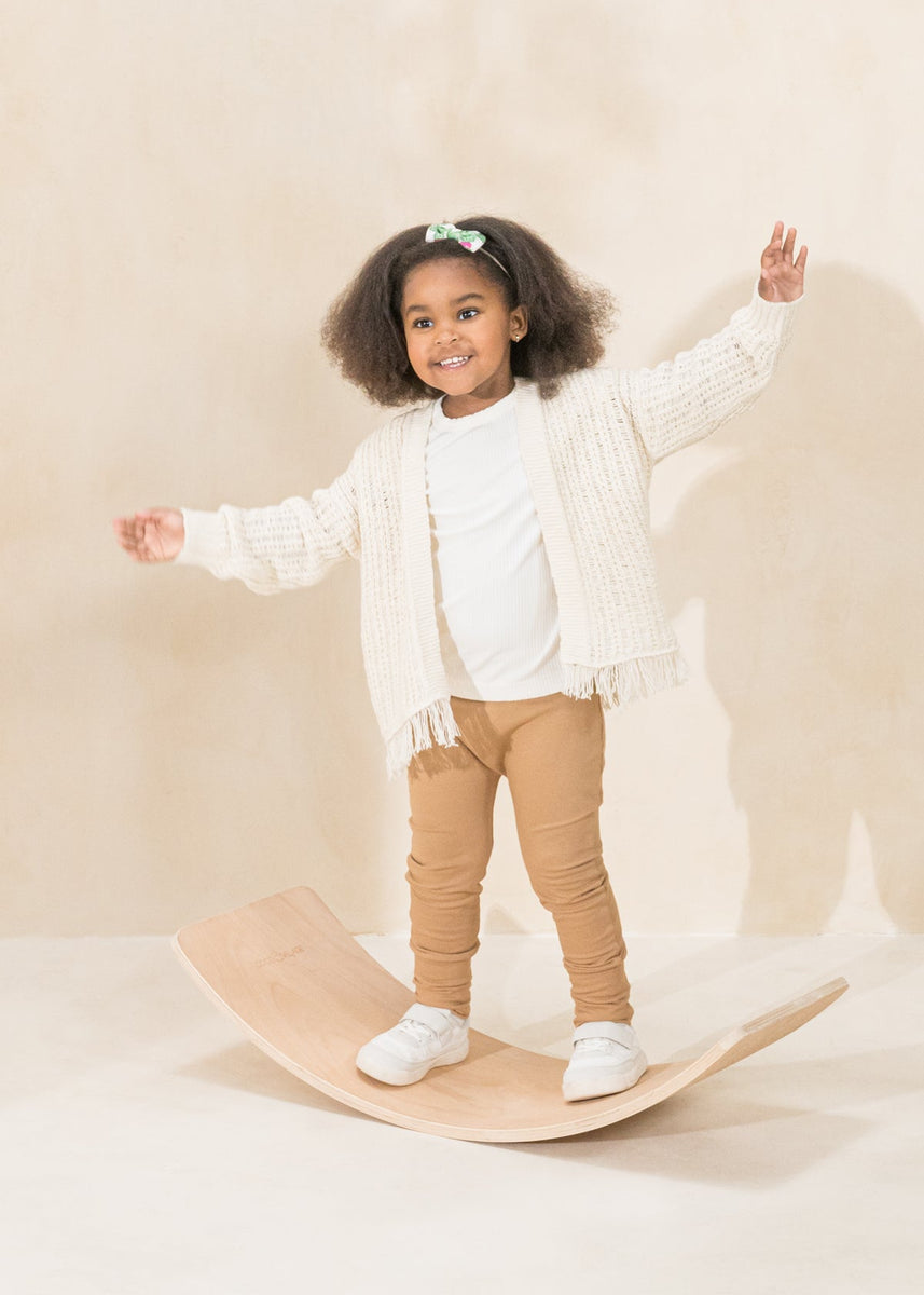 KiddyMoon Planche D'équilibre pour Enfants Planche à Balancer Montessori,  Gris