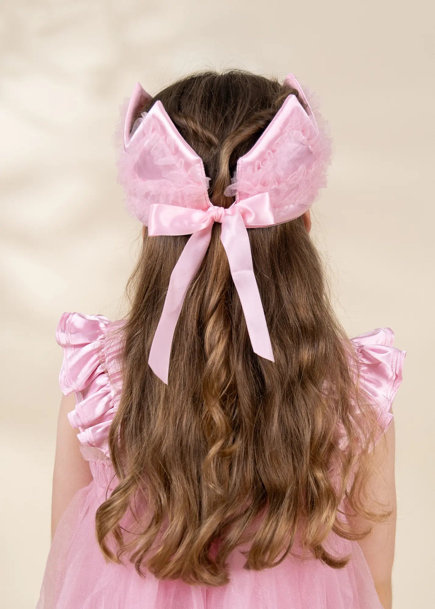 Costume robe de princesse à volants rose avec couronne 