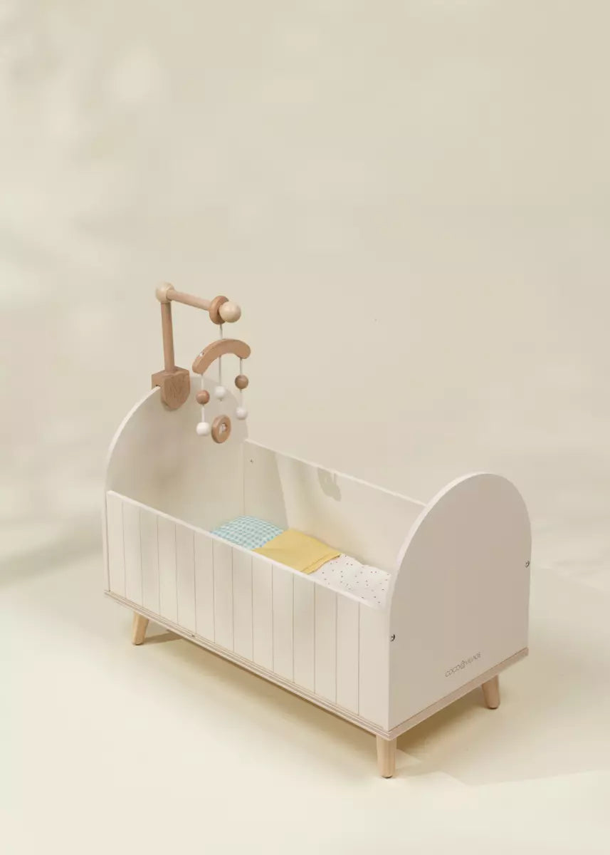 Lit de bébé en bois pour poupées avec accessoires 