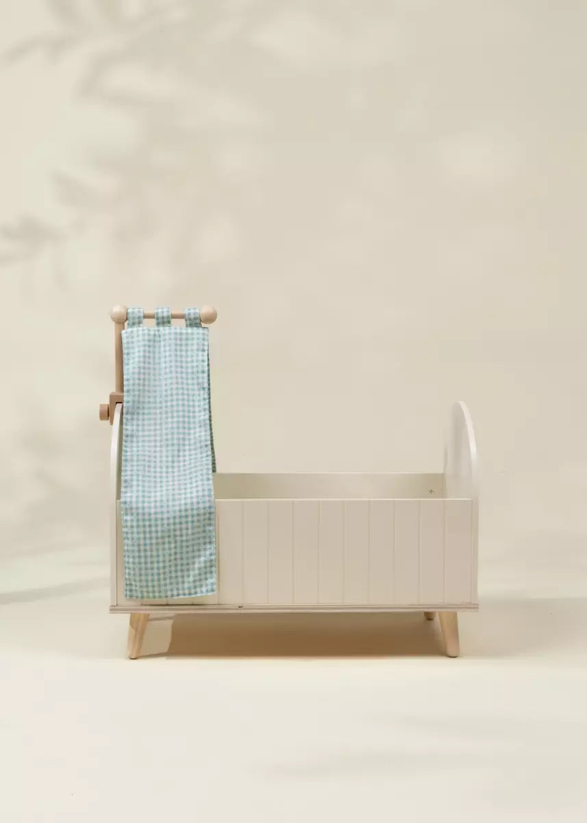 Image of Lit de bébé en bois pour poupées avec accessoires 