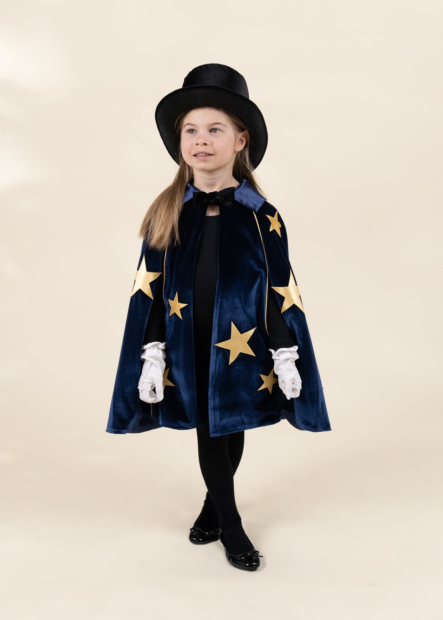 Costume cape de magicien avec chapeau et gants 