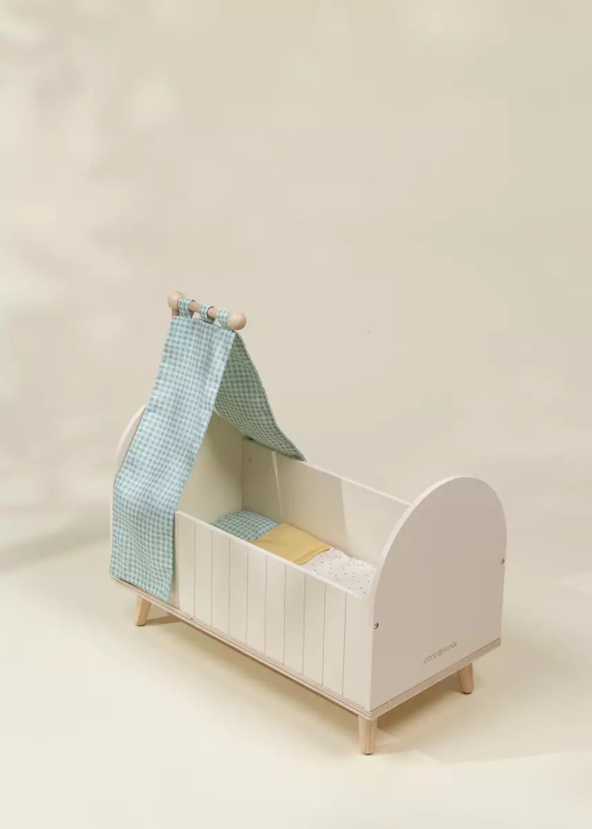 Lit de bébé en bois pour poupées avec accessoires 