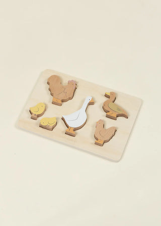 Set of 6 Barnyard animals on Wooden Plate