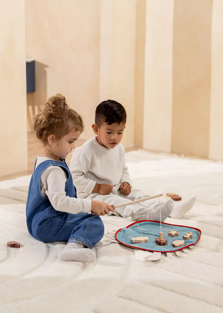 Image of Wooden Fishing Game with Bag