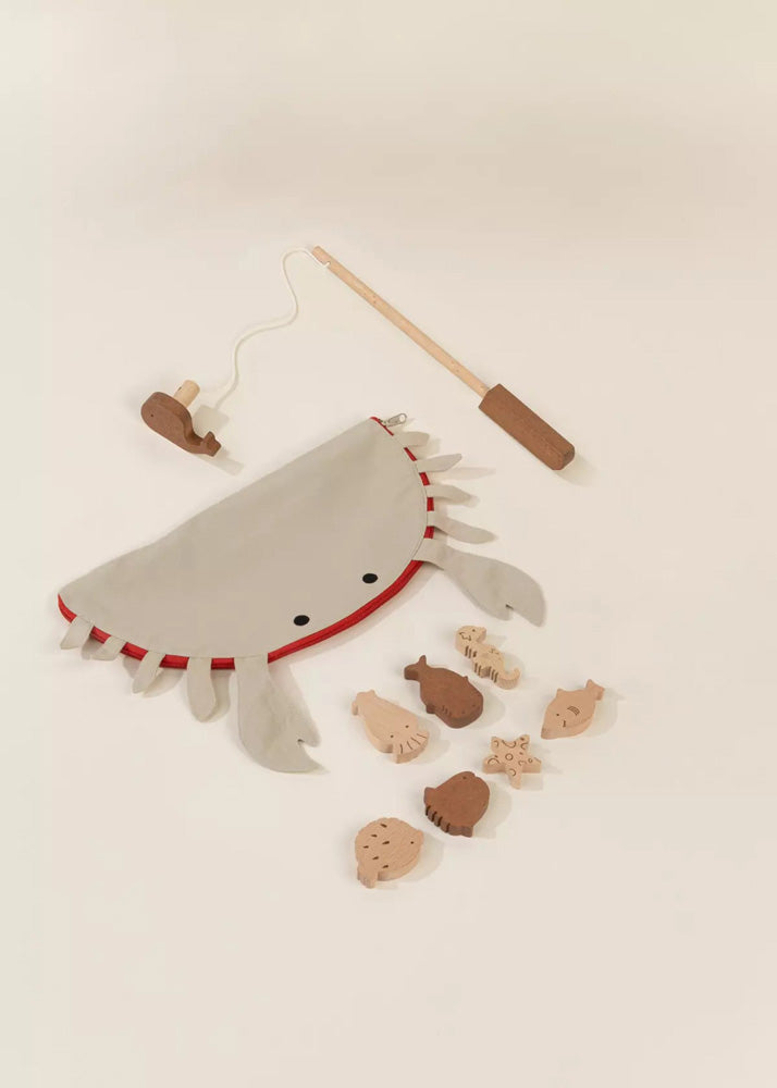 Image of Wooden Fishing Game with Bag