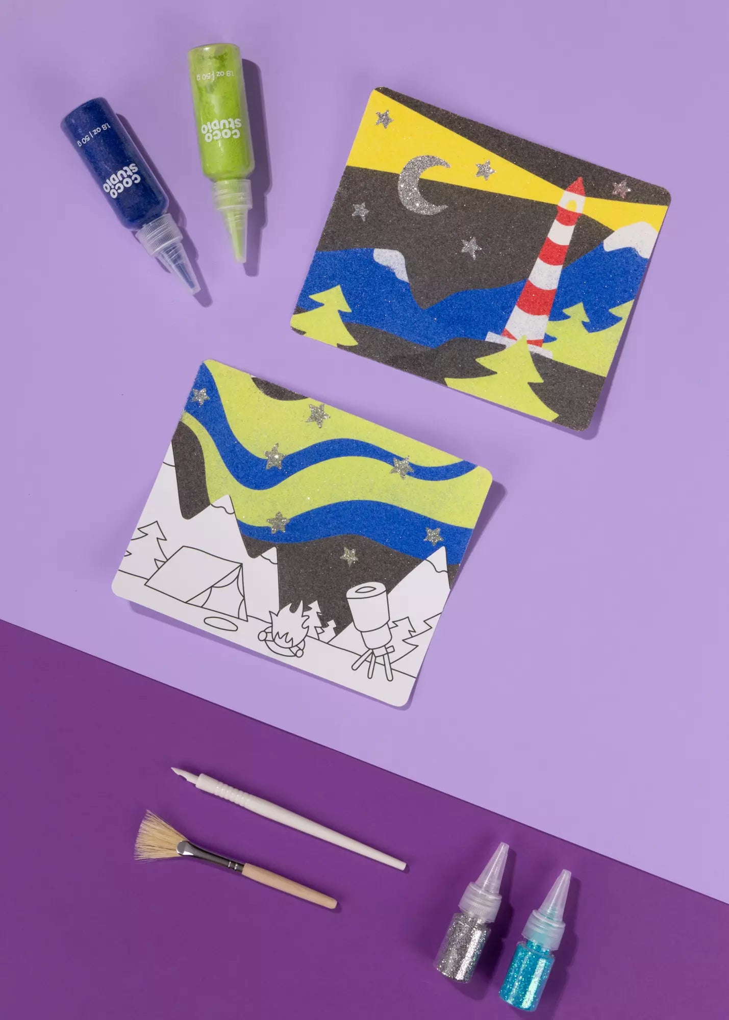 10 Colors Sand Art Set–Summer Night in the Forest