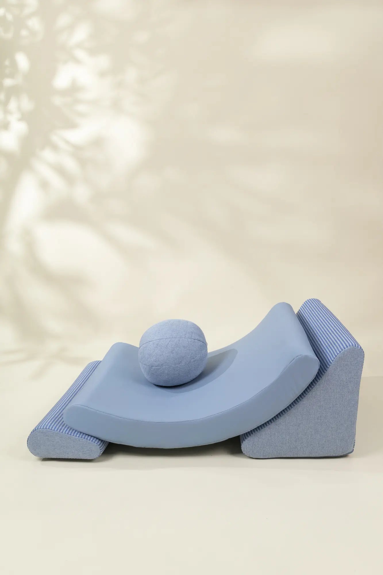 Image of Modular Vegan Leather Kids Soft Chair-Shade of Sky