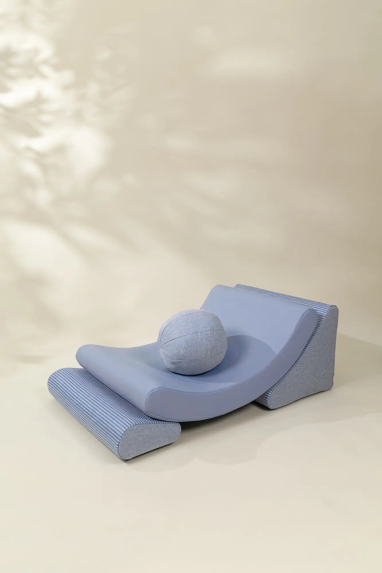 Image of Modular Vegan Leather Kids Soft Chair-Shade of Sky