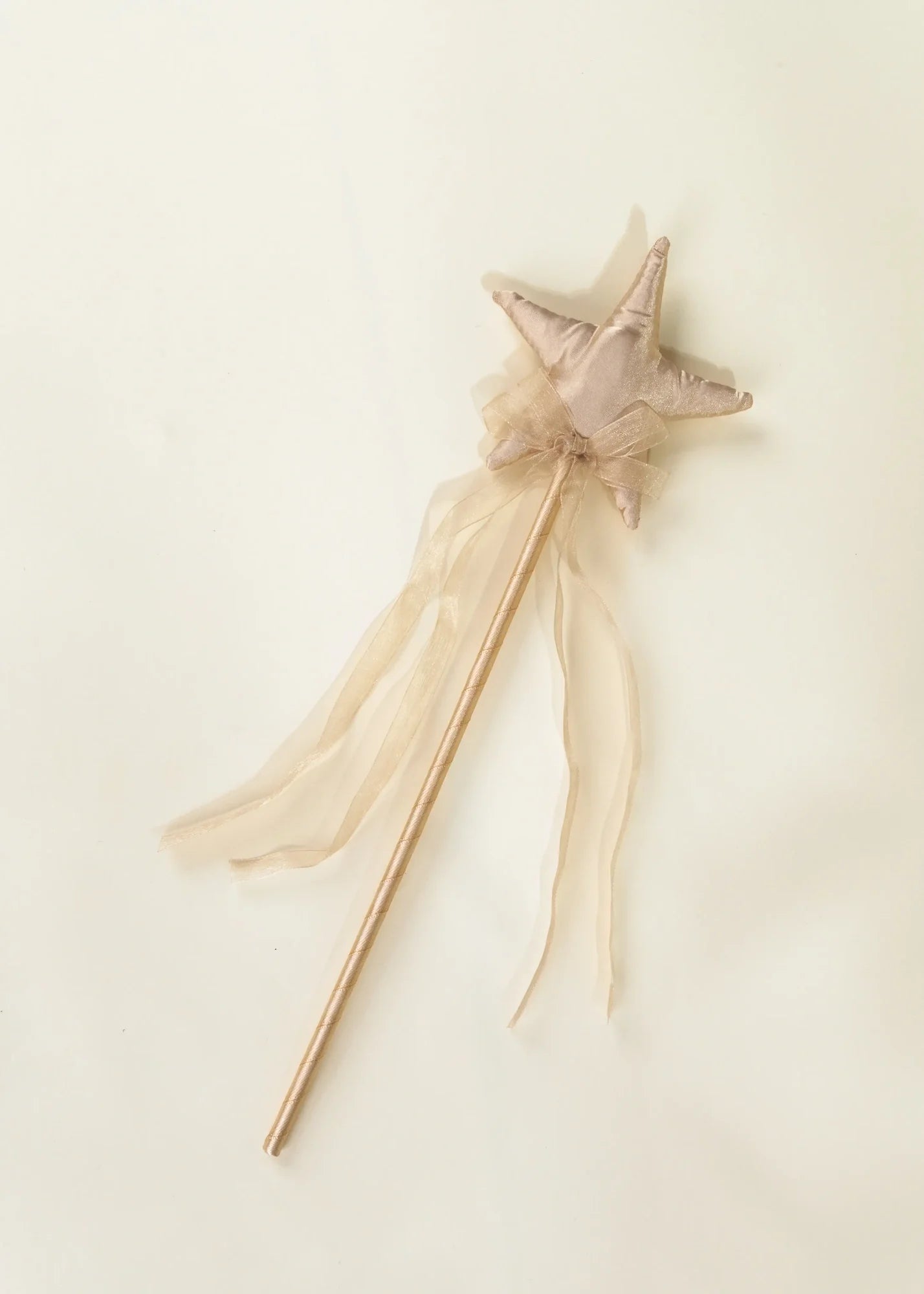 Role Play Dress-Up Light Gold Star  Wand w Ribbon
