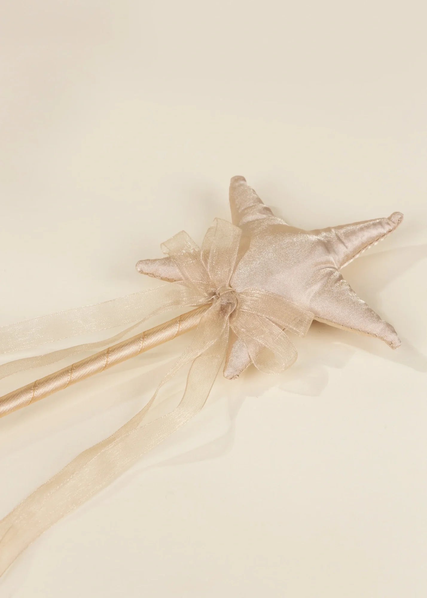 Role Play Dress-Up Light Gold Star  Wand w Ribbon