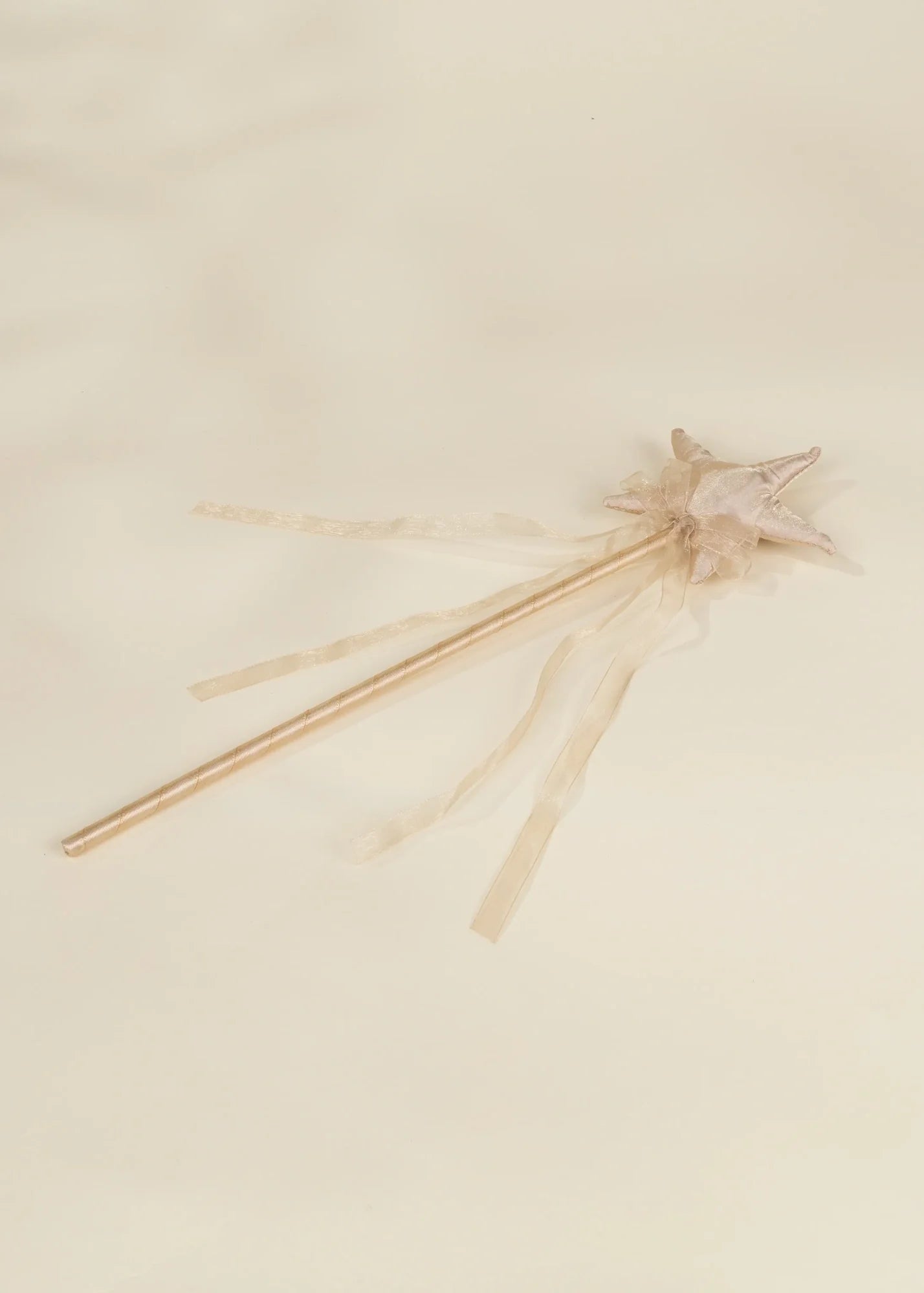 Role Play Dress-Up Light Gold Star  Wand w Ribbon
