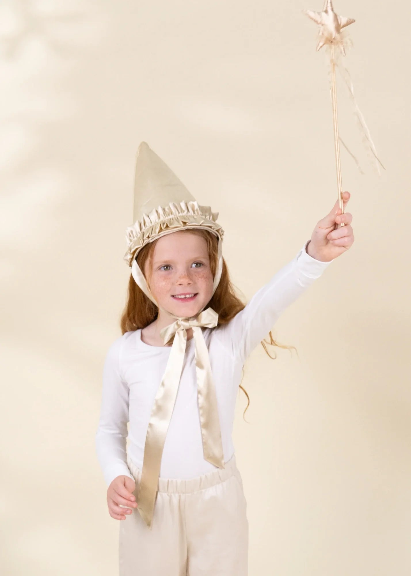 Image of Role Play Dress-Up Light Gold Star  Wand w Ribbon
