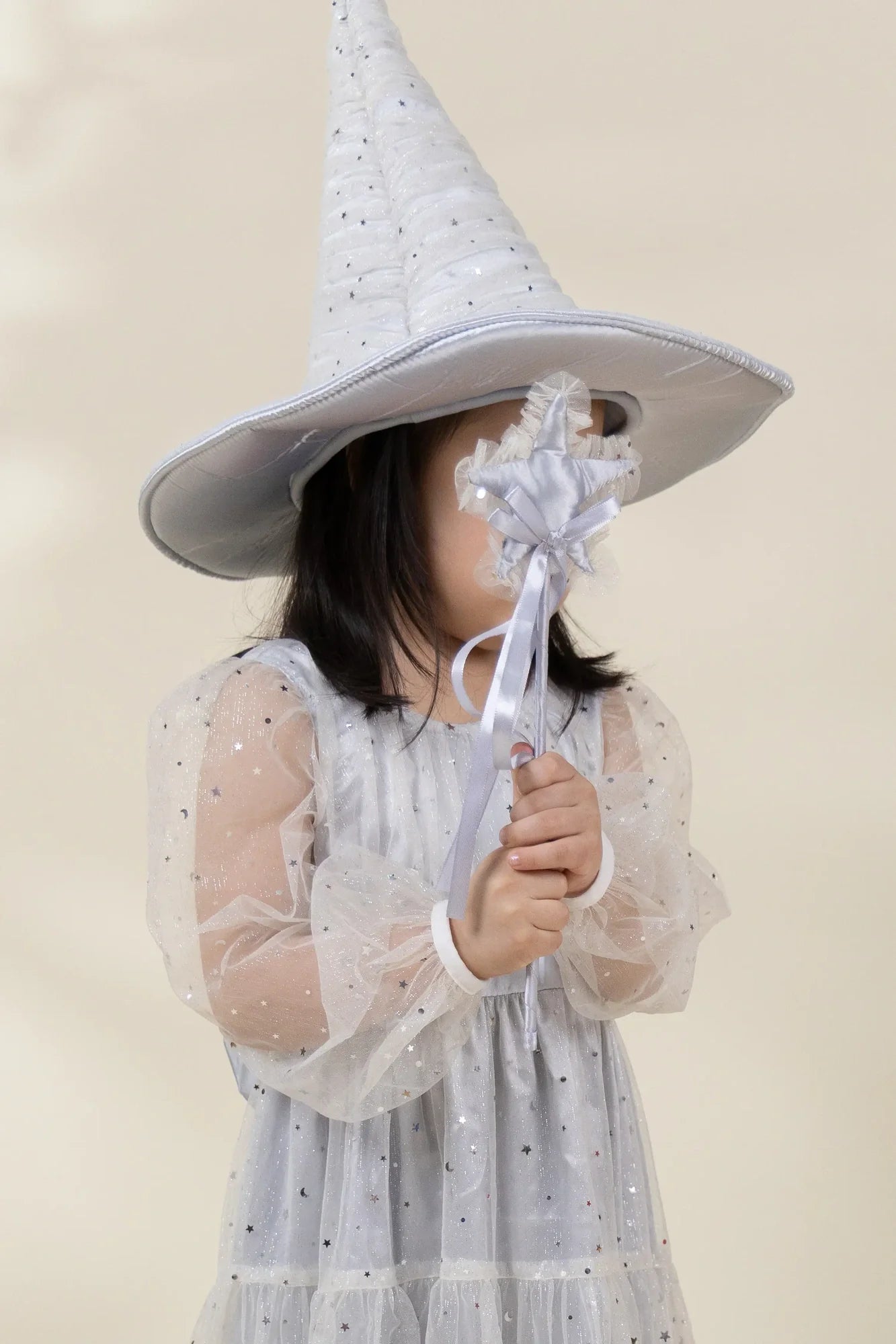 Role Play Dress-Up Silver Star  Wand with Frill