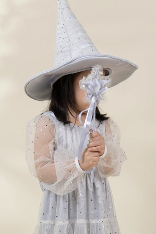 Role Play Dress-Up Silver Star  Wand with Frill