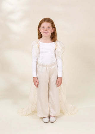 Role Play Dress-Up Cream Long Sheer Cape
