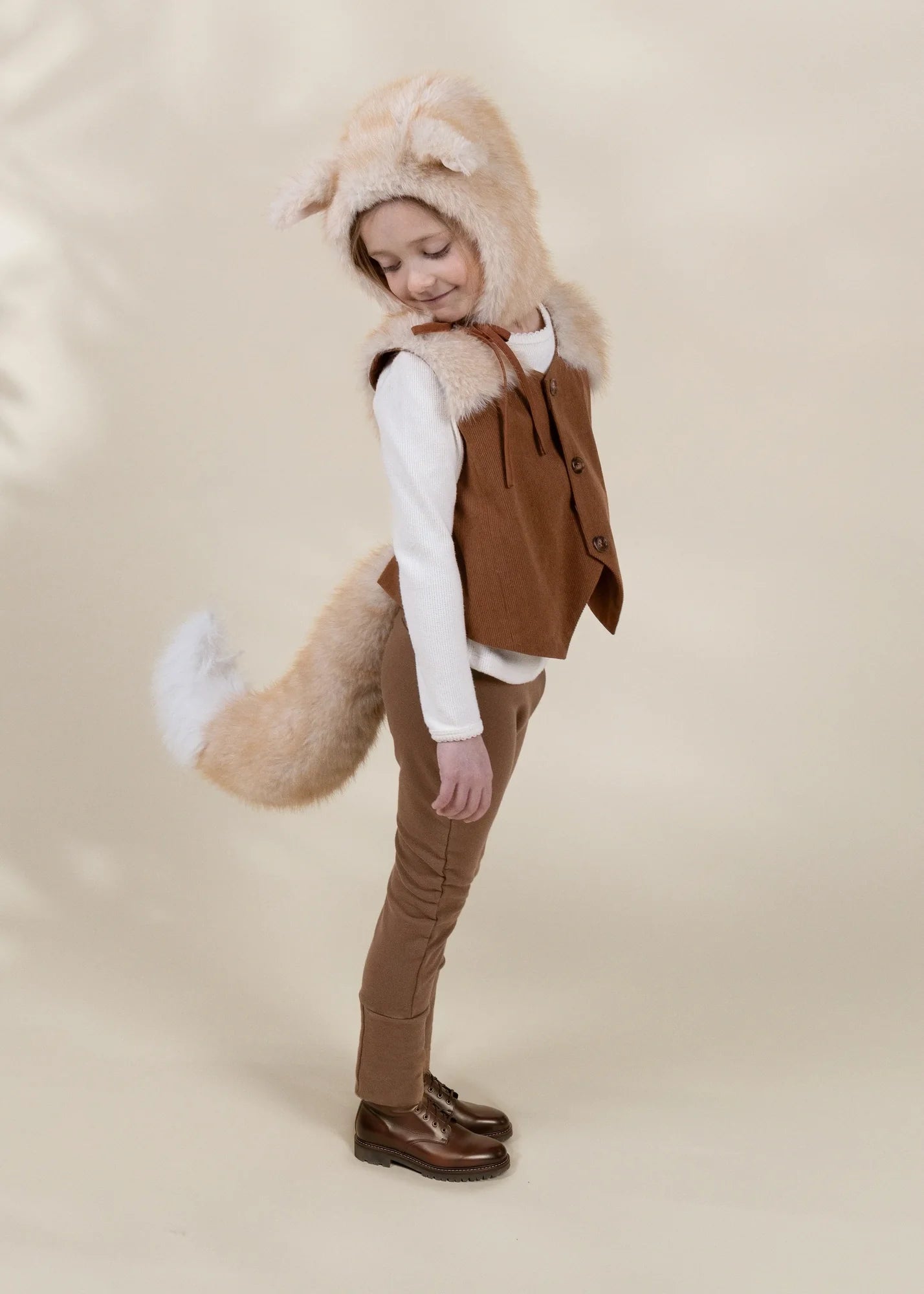 Image of Role Play Dress-Up Fox Fur Hat Vest & Tail Set