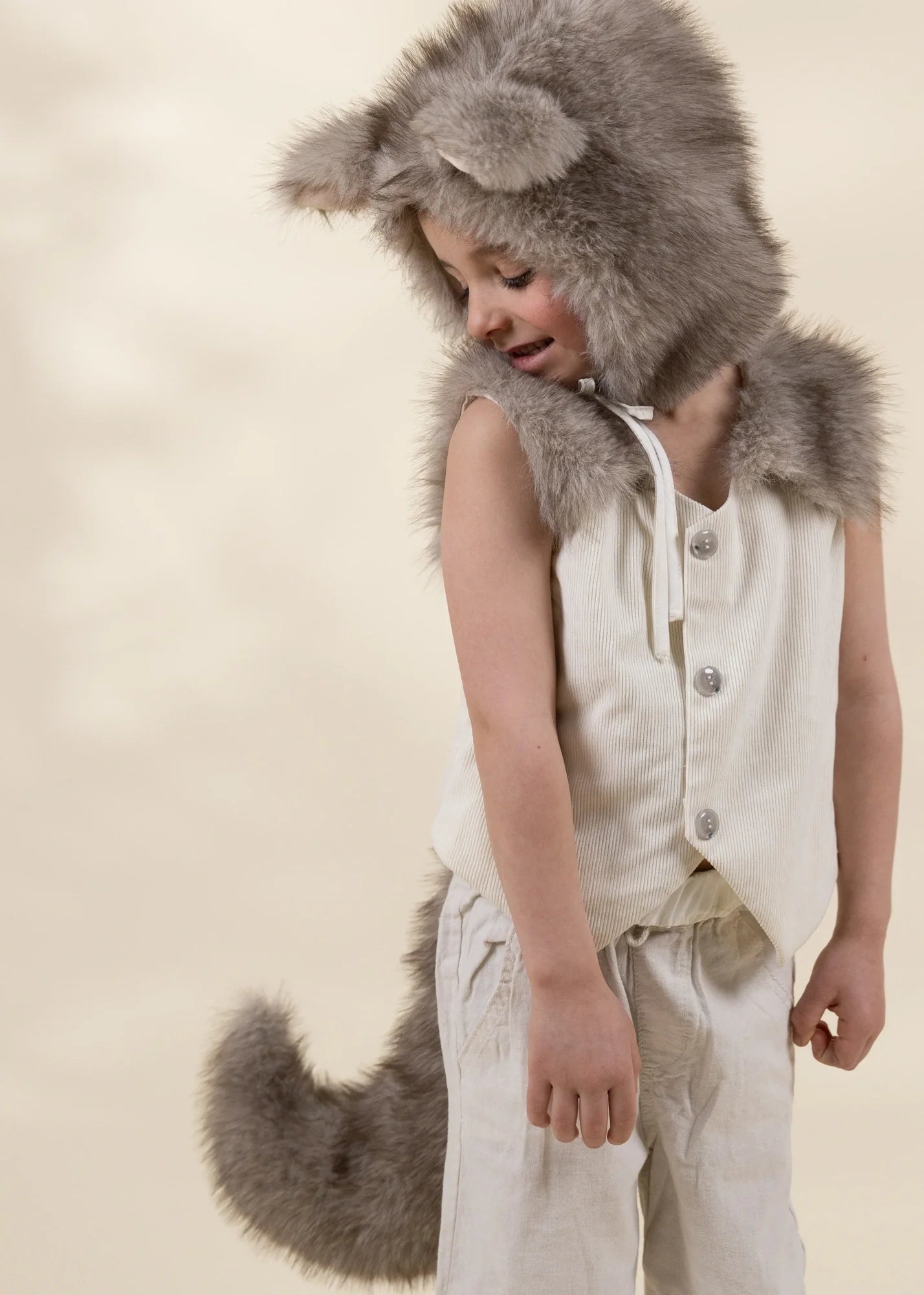 Image of Role Play Dress-Up Wolf Fur Hat & Tail Set