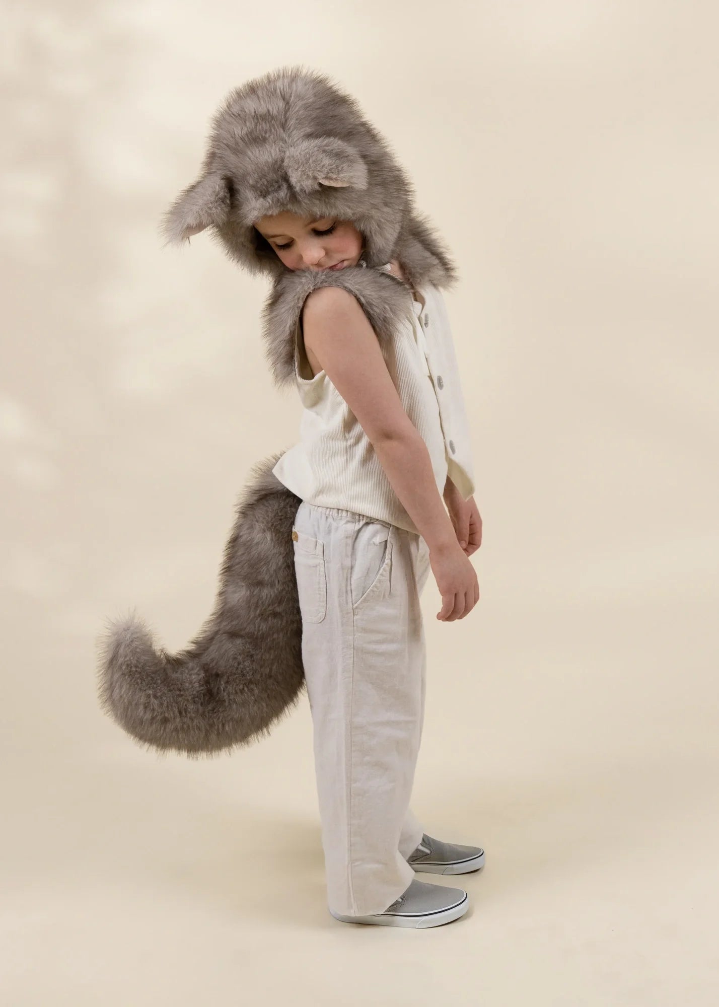 Image of Role Play Dress-Up Wolf Fur Hat & Tail Set