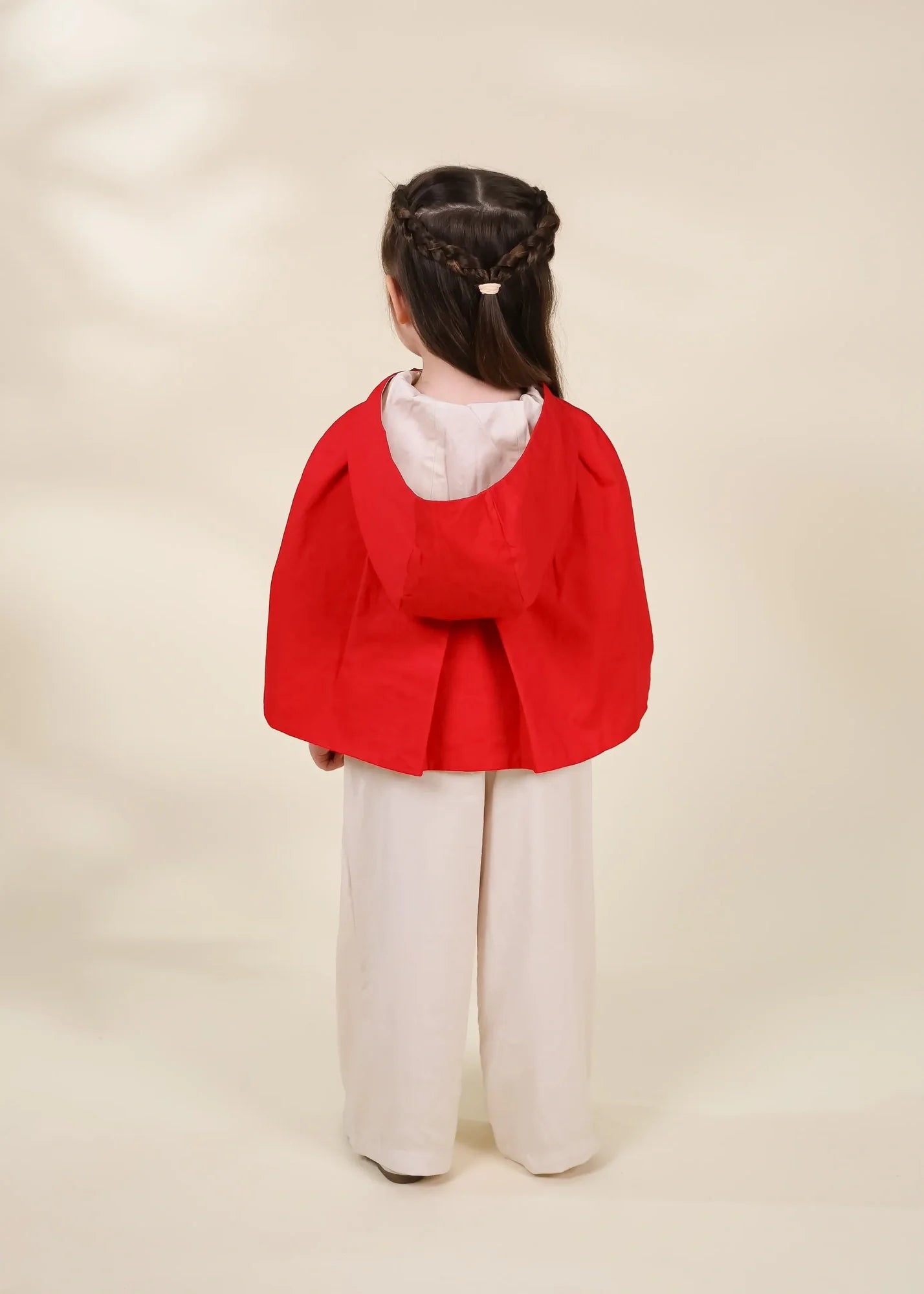Role Play Dress-Up Red Cotton Twill Cape with Bow