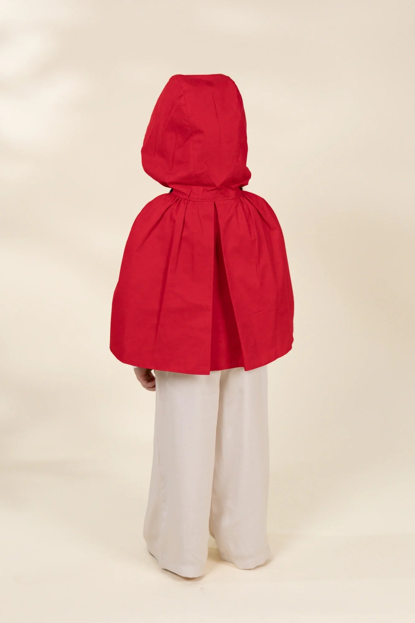 Role Play Dress-Up Red Cotton Twill Cape with Bow