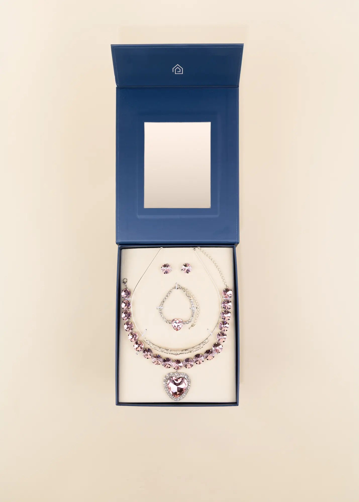 Ensemble de bijoux princesse cœur – Rose 