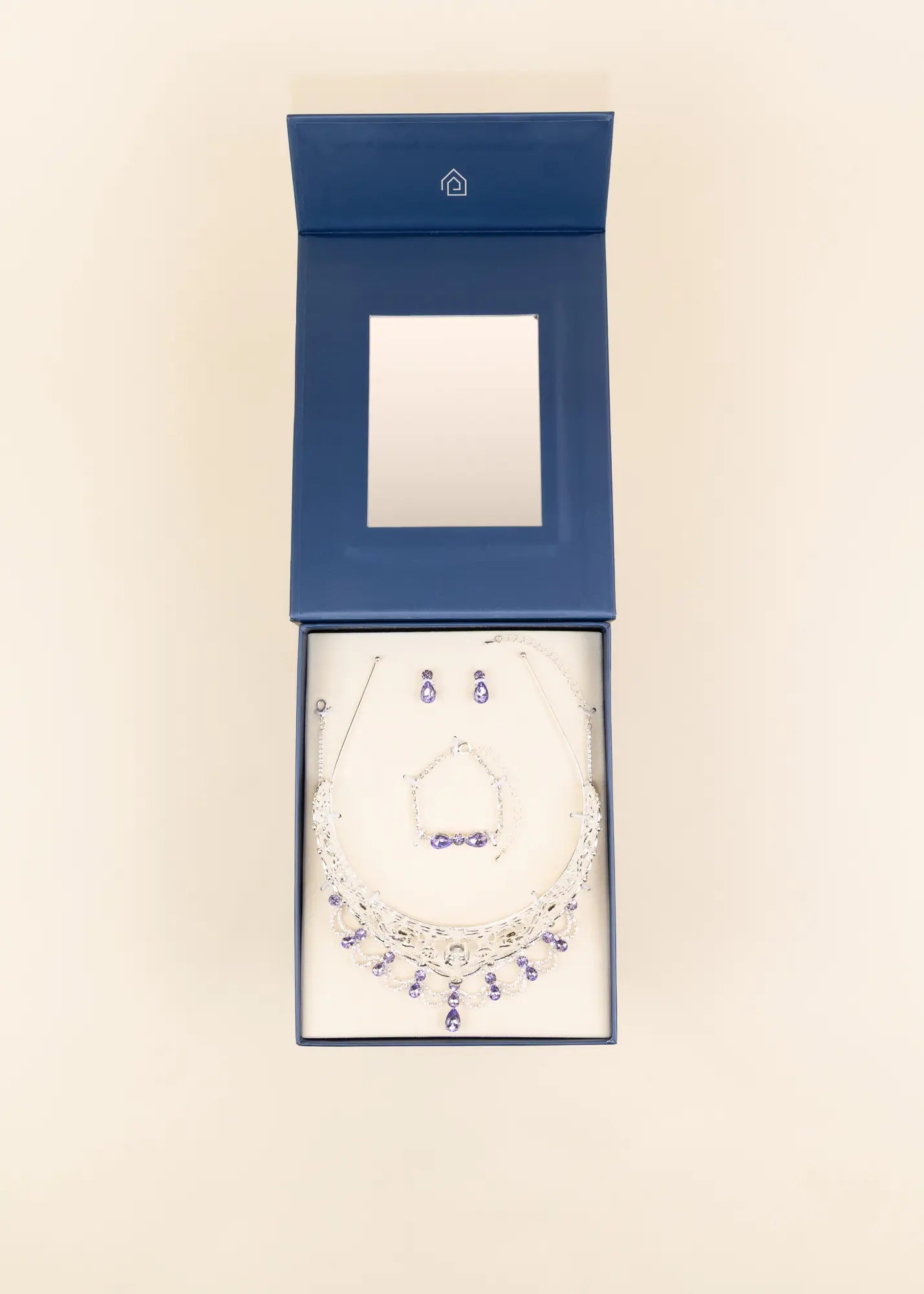 Ensemble de bijoux couronne impériale – Mauve 
