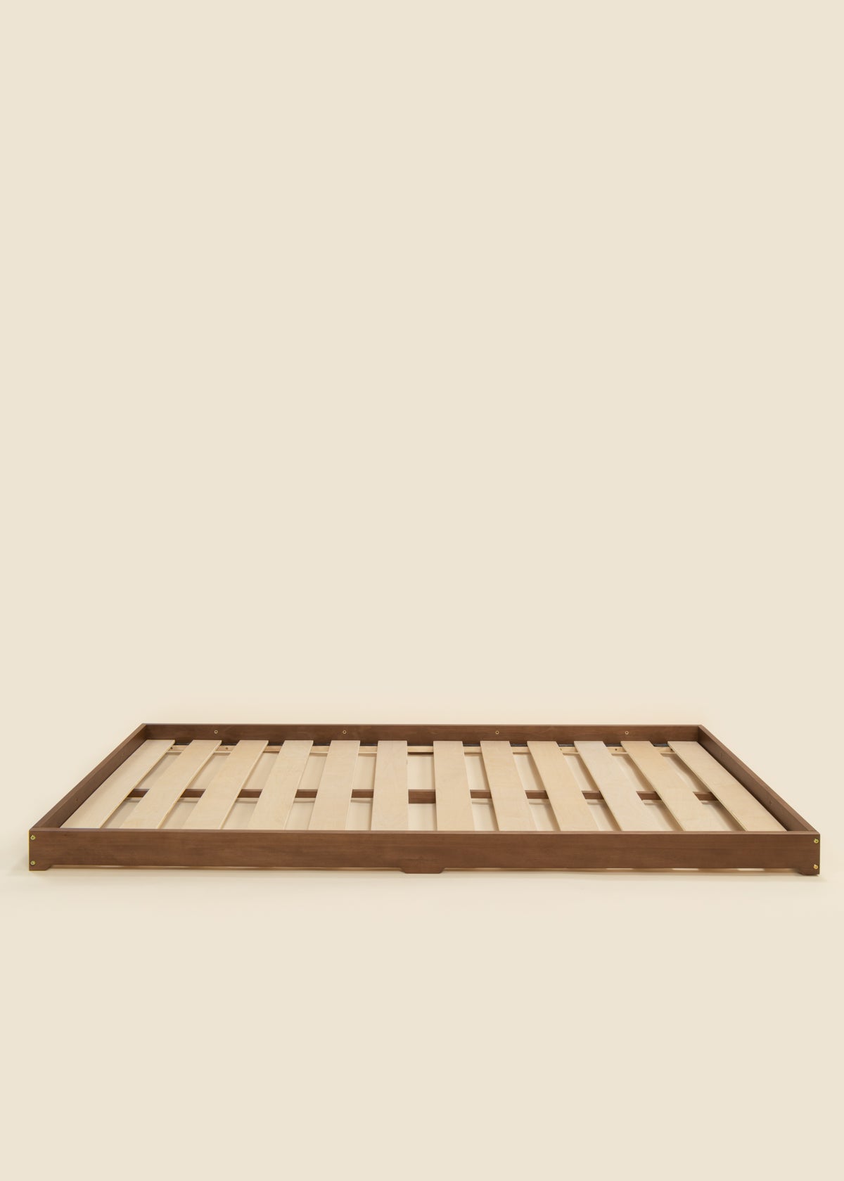 Image of Base de lit en bois - Format simple - Noisette