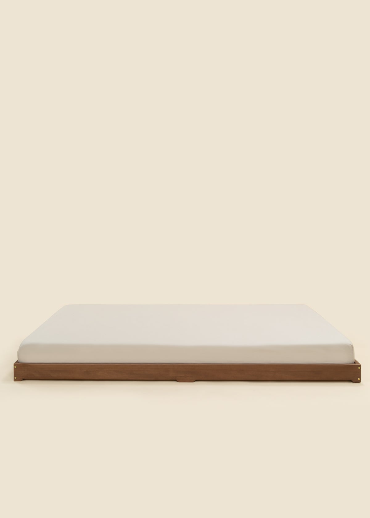 Image of Base de lit en bois - Format simple - Noisette