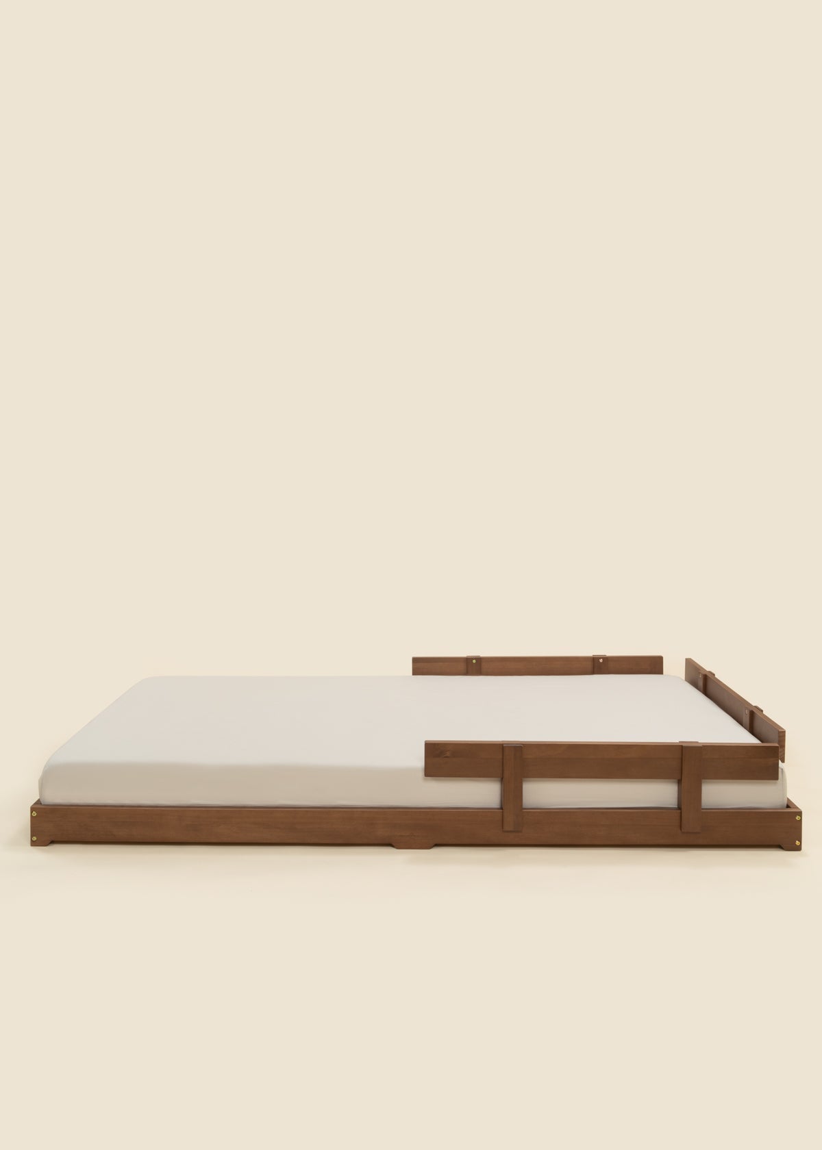 Image of Base de lit en bois - Format simple - Noisette