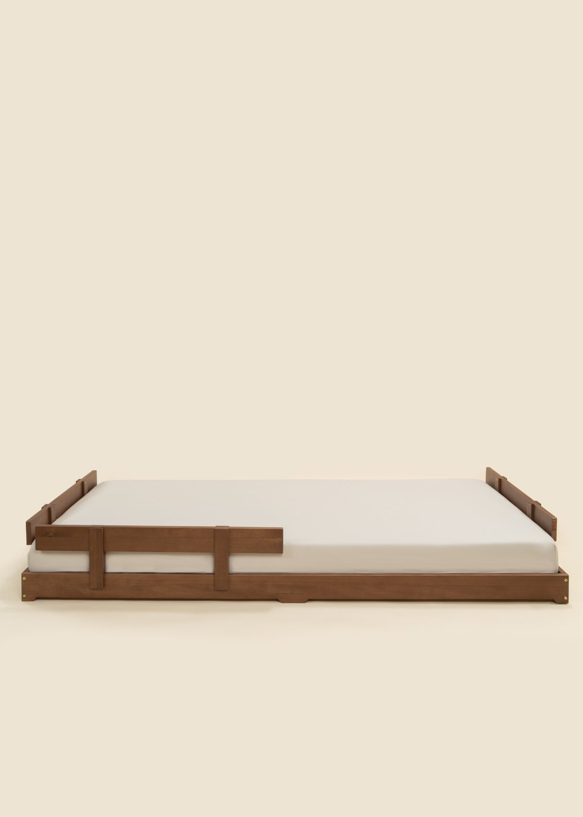 Image of Base de lit en bois - Format simple - Noisette