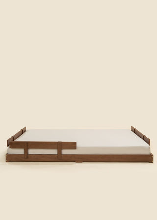 Base de lit en bois - Format simple - Noisette