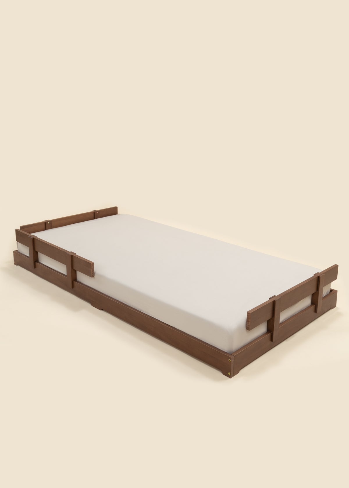 Image of Base de lit en bois - Format simple - Noisette