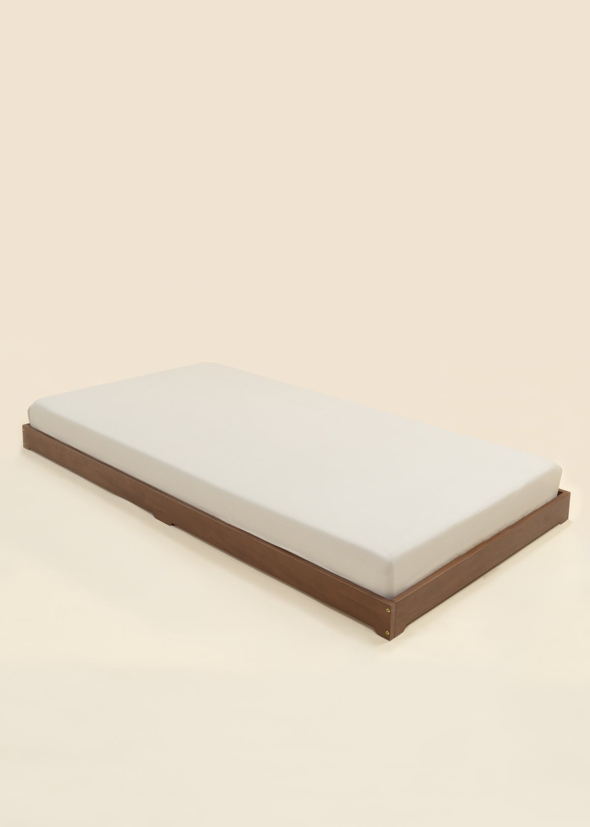 Image of Base de lit en bois - Format simple - Noisette