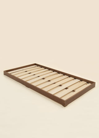 Base de lit en bois - Format simple - Noisette