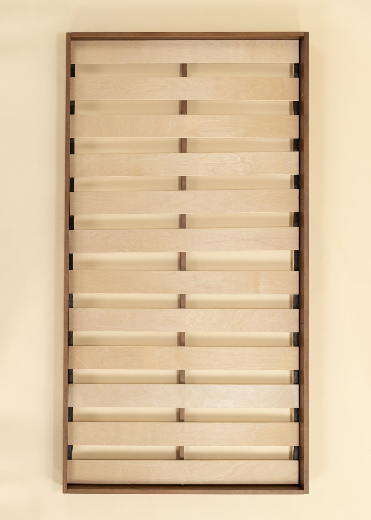 Image of Base de lit en bois - Format simple - Noisette