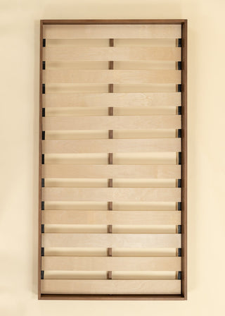 Base de lit en bois - Format simple - Noisette