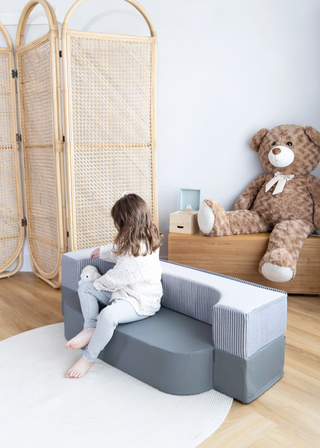 Sofa & coussin transformable en cuir végétalien pour enfants - Tons de nuit