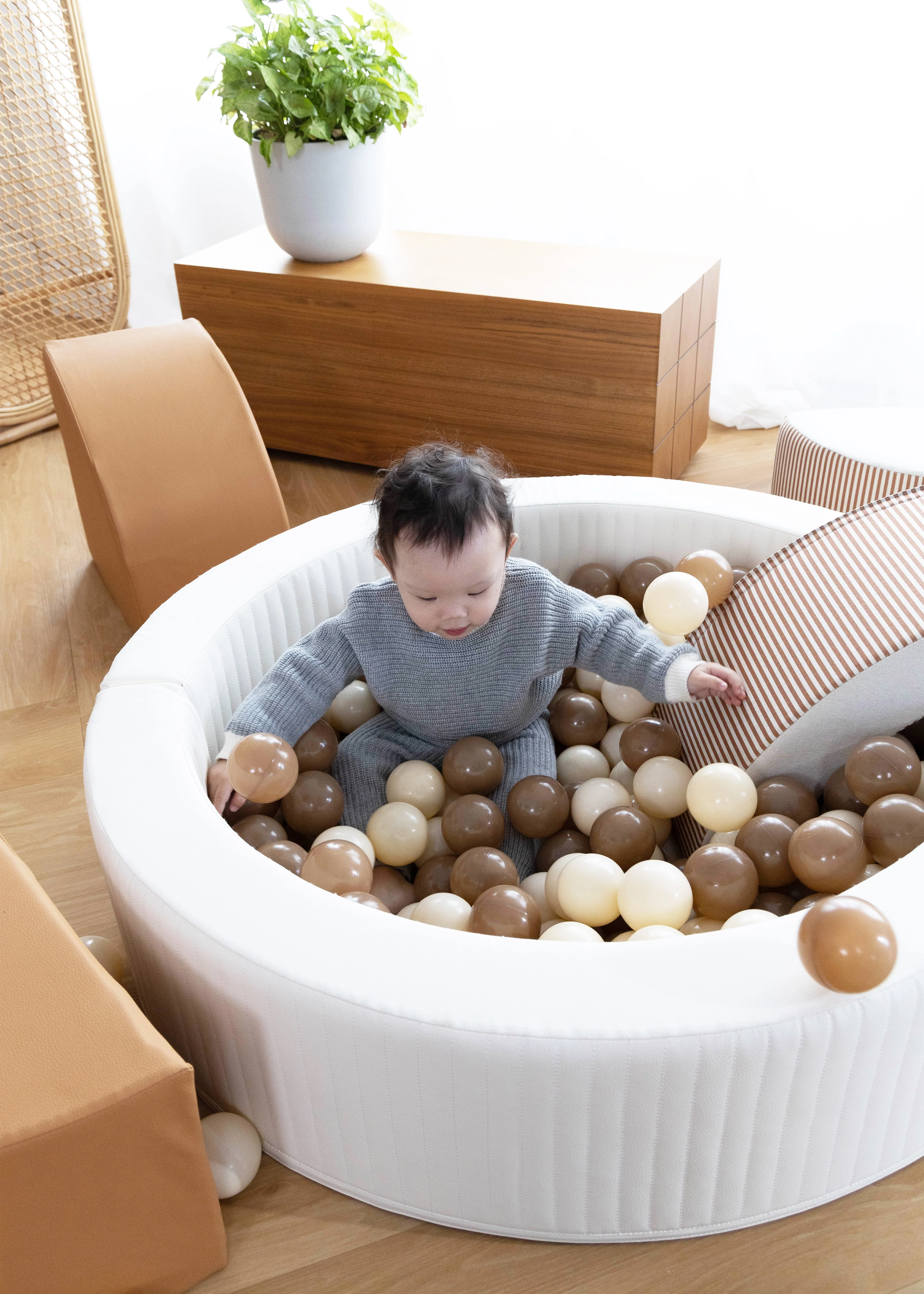 Image of Ensemble de jeux de blocs en mousse & piscine de balles (6 pièces) - Tons de jour