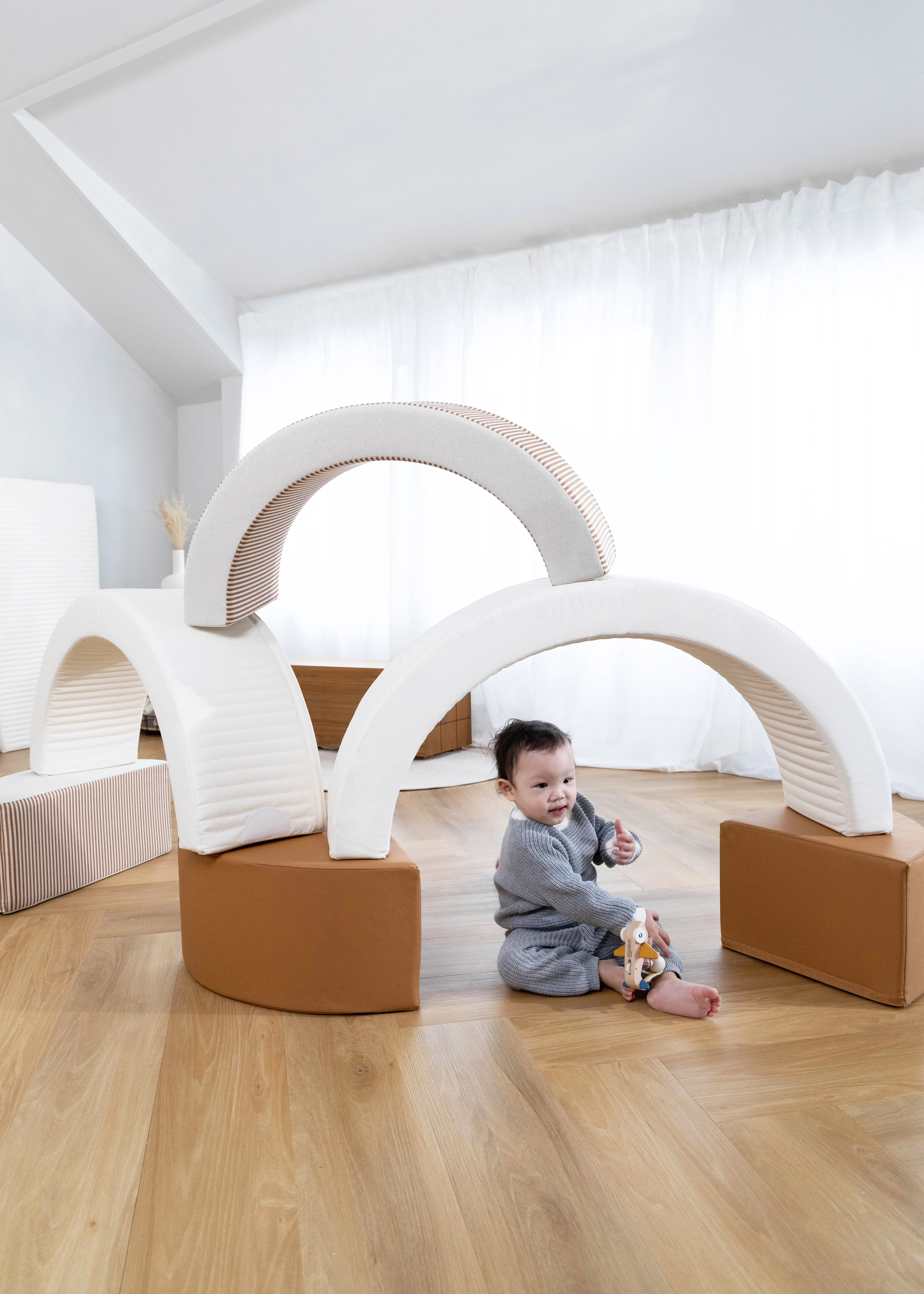 Image of Ensemble de jeux de blocs en mousse & piscine de balles (6 pièces) - Tons de jour