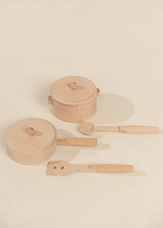 Wooden Pots and Pans Playset (6 Pcs)
