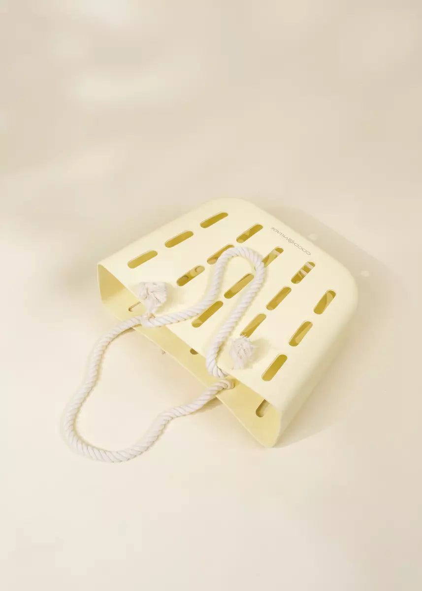 Image of EVA Waterproof Beach Bag W/Cotton Handle Rope-Cream