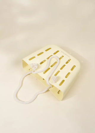 EVA Waterproof Beach Bag W/Cotton Handle Rope-Cream