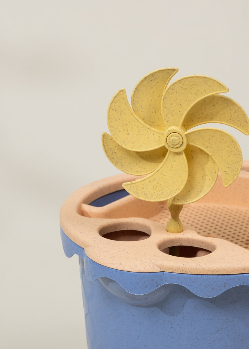Ensemble de jouets de sable en paille de blé grand format 6 pièces – Seau et accessoires 