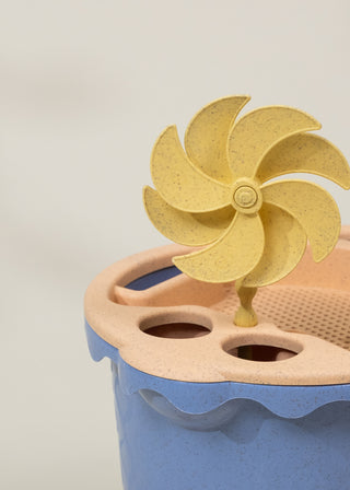 Ensemble de jouets de sable en paille de blé grand format 6 pièces – Seau et accessoires 