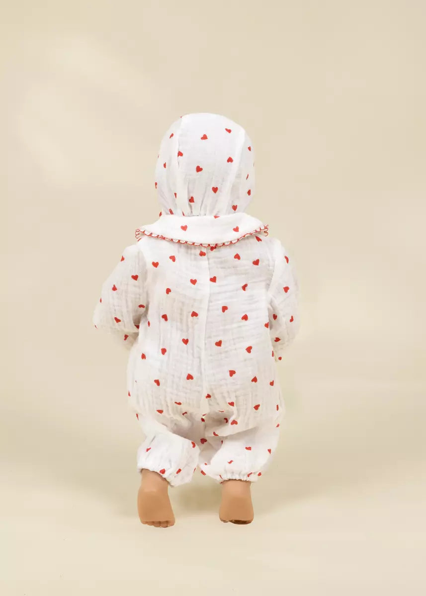 Ensemble pour poupée bébé CocoBaby 18" (46 cm) – Pyjama à cœurs