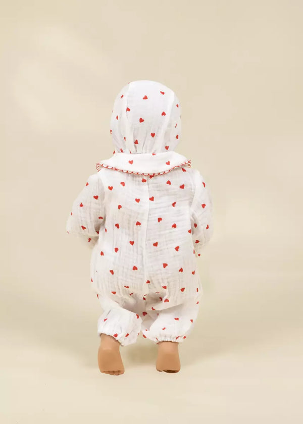 CocoBaby 18" (46 cm) Baby Play Doll Clothing Set – Heart Pajamas