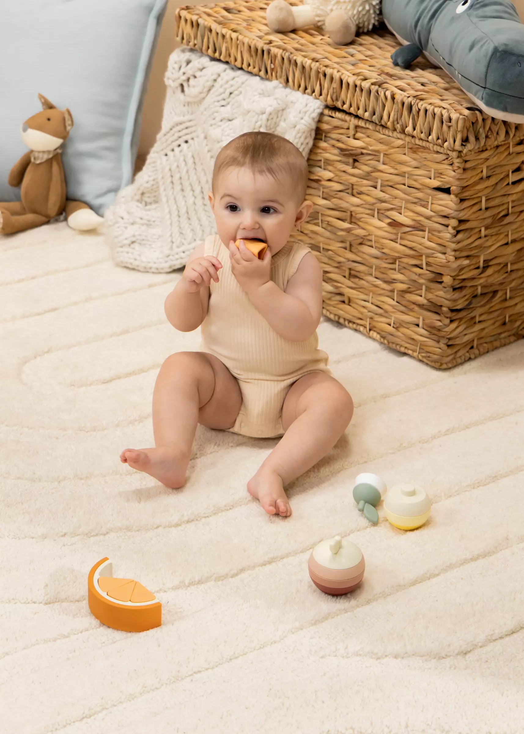 Image of 3 jeux de fruits empilables en silicone (16 pièces)