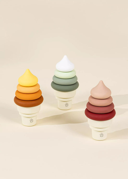 3 ensembles de cônes de crème glacée empilables en silicone (18 pièces)
