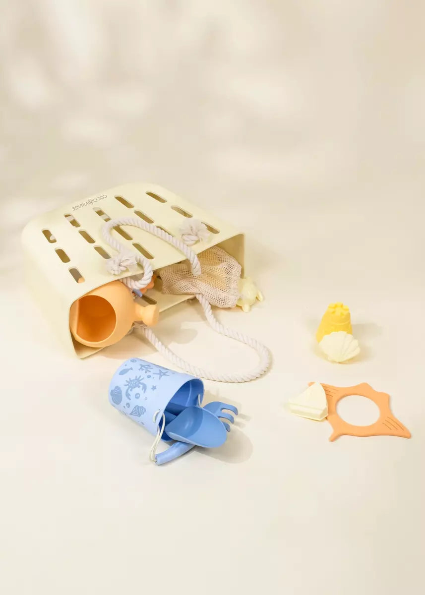 Image of Lot de 5 moules à sable en silicone pour la plage - Océan