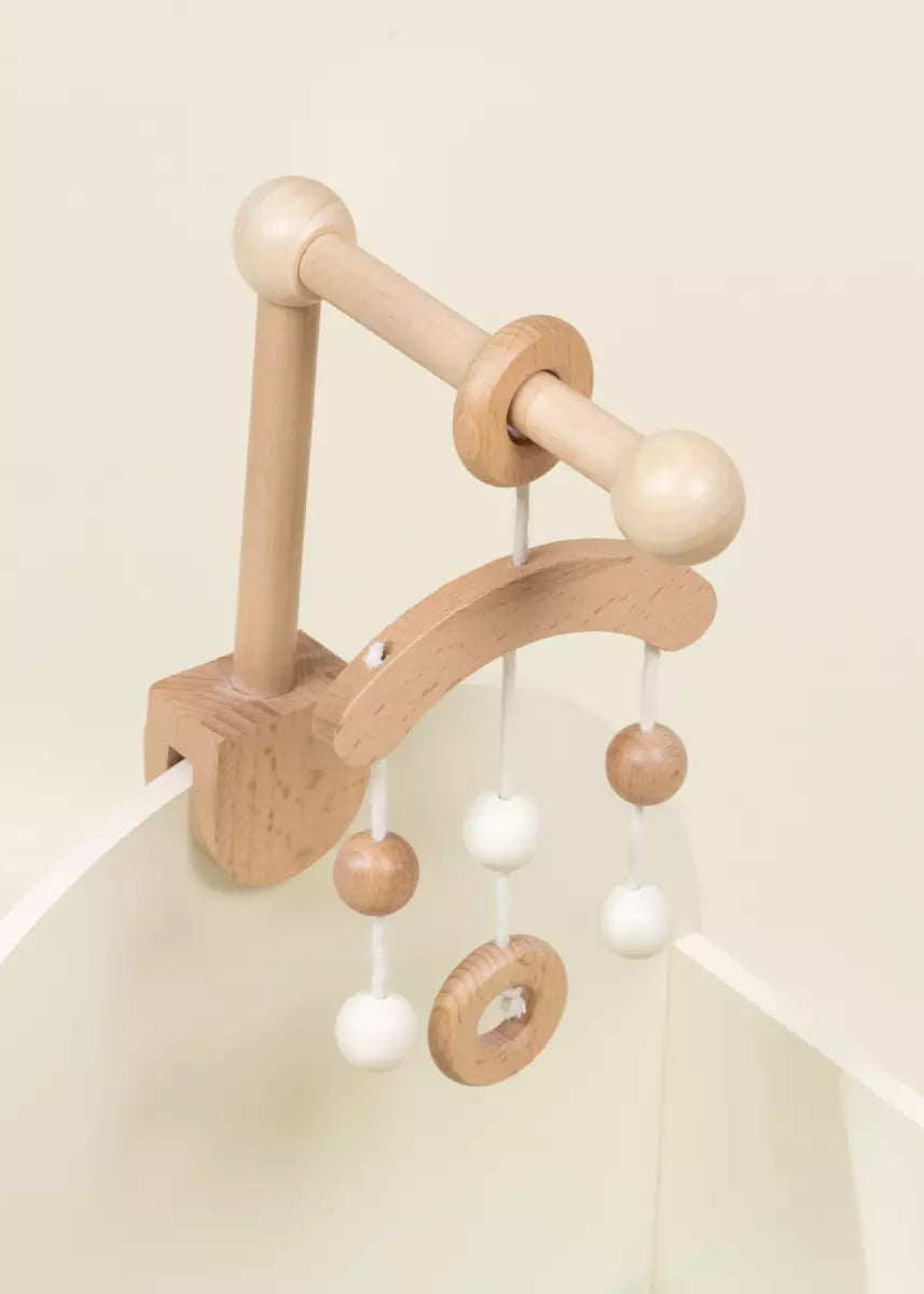 Image of Lit de bébé en bois pour poupées avec accessoires 